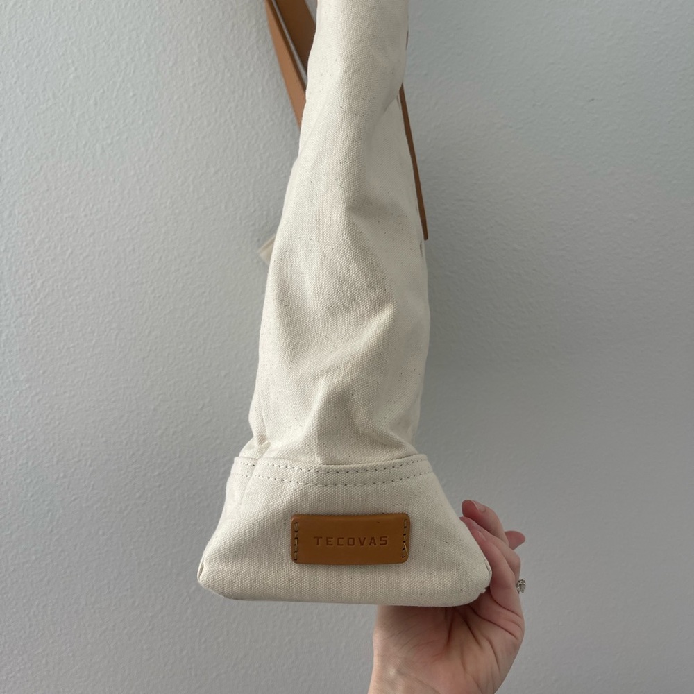 Tecovas Cream Canvas Tote with Tan Leather Straps - Picture 3 of 7
